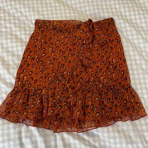 Urban Outfitters Orange Tie Mini Skirt